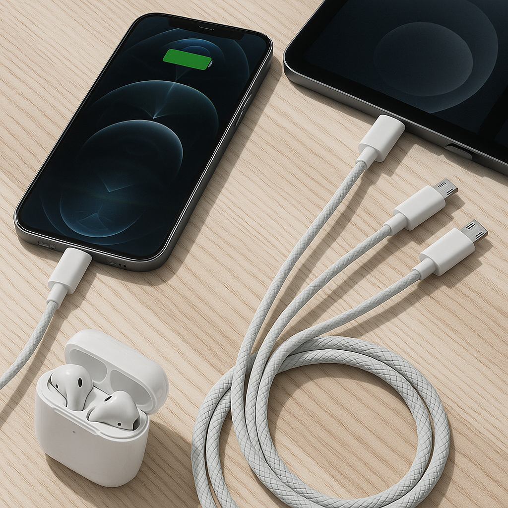 Kubvio FlexCharge3™ – 3-in-1 Super Fast Charging Cable